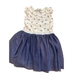Sammy + Nat Dress Girls 5 Blue Tutu Tulle Flutter Sleeve Sparkle Waist Party